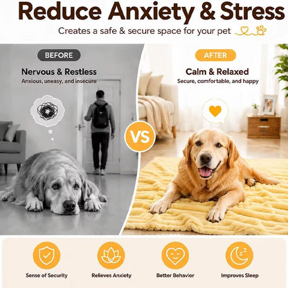 Dog Blanket Soft Emotional Support Blanket Calming Dog Blanket Soft Faux Rabbit Fur for Beds Sofas Car Seat Machine Washable