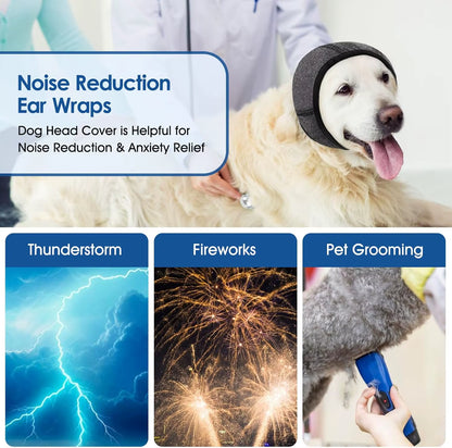 Dog Ear Muffs for Noise Cancelling Anxiety Relief Calming Aid during Grooming Bath Force Dry Head Shake Prevention Pet Safety
