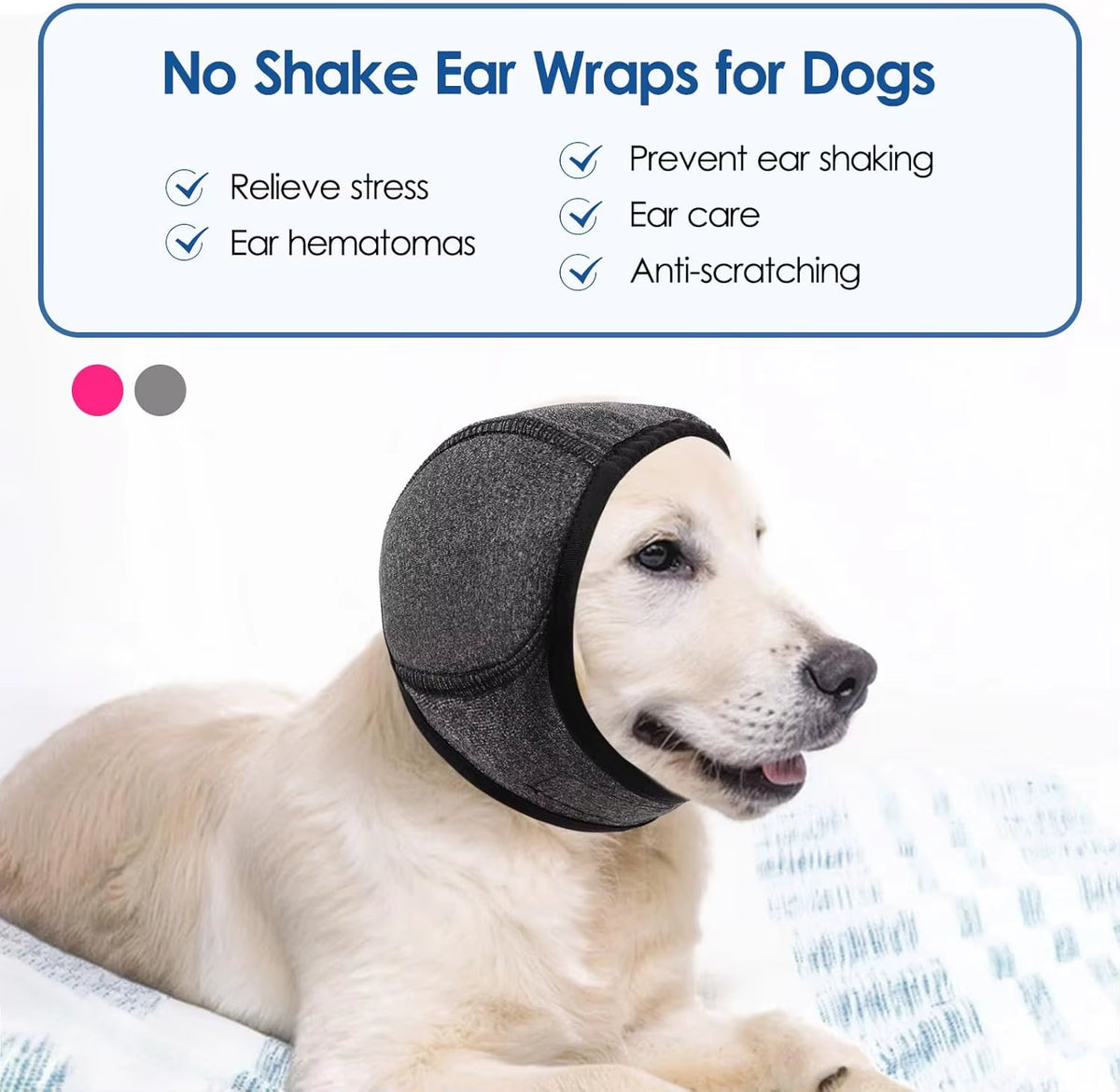 Dog Ear Muffs for Noise Cancelling Anxiety Relief Calming Aid during Grooming Bath Force Dry Head Shake Prevention Pet Safety