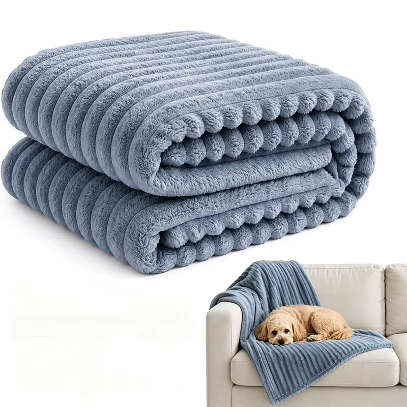 Dog Blanket Soft Emotional Support Blanket Calming Dog Blanket Soft Faux Rabbit Fur for Beds Sofas Car Seat Machine Washable