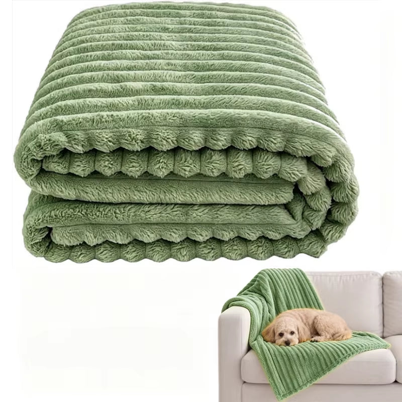 Dog Blanket Soft Emotional Support Blanket Calming Dog Blanket Soft Faux Rabbit Fur for Beds Sofas Car Seat Machine Washable