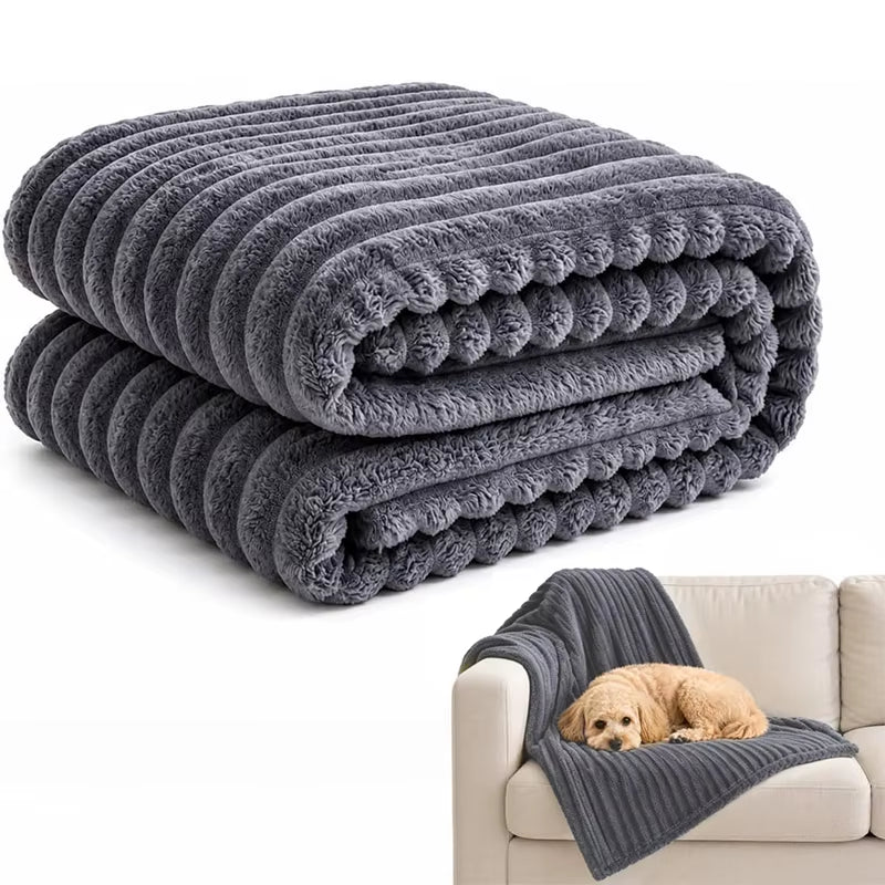 Dog Blanket Soft Emotional Support Blanket Calming Dog Blanket Soft Faux Rabbit Fur for Beds Sofas Car Seat Machine Washable