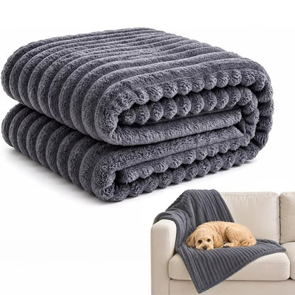 Dog Blanket Soft Emotional Support Blanket Calming Dog Blanket Soft Faux Rabbit Fur for Beds Sofas Car Seat Machine Washable