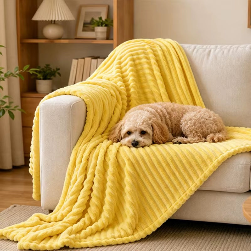 Dog Blanket Soft Emotional Support Blanket Calming Dog Blanket Soft Faux Rabbit Fur for Beds Sofas Car Seat Machine Washable