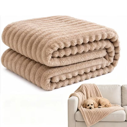 Dog Blanket Soft Emotional Support Blanket Calming Dog Blanket Soft Faux Rabbit Fur for Beds Sofas Car Seat Machine Washable