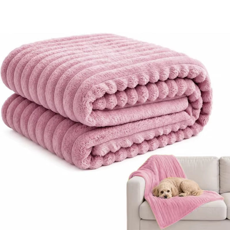 Dog Blanket Soft Emotional Support Blanket Calming Dog Blanket Soft Faux Rabbit Fur for Beds Sofas Car Seat Machine Washable